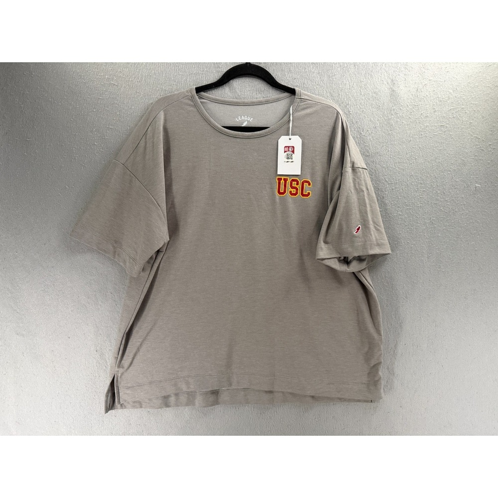 USC Trojans T-Shirt Womens XL Gray Boxy All Day Tee College Football Graphic NWT